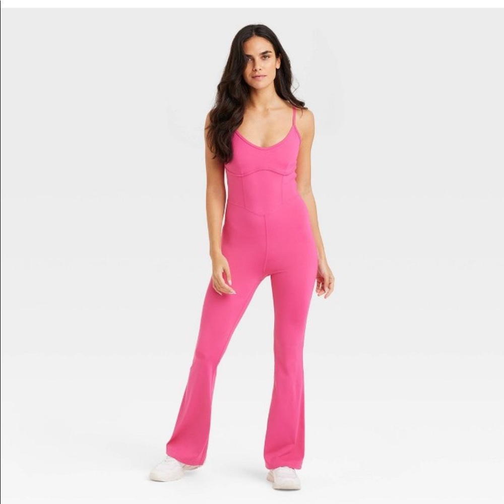 Viral Joylab hot pink flare corset bodysuit